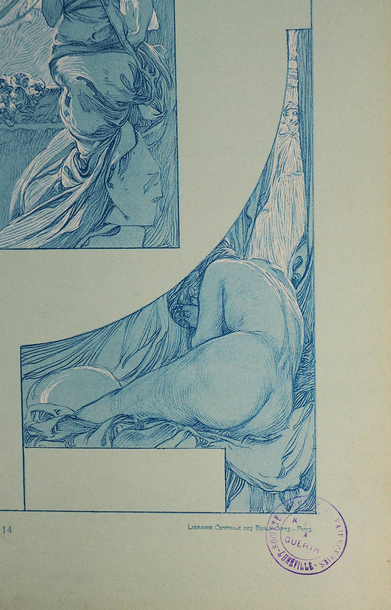 Alphonse MUCHA : Nudité féminine, Lithographie originale