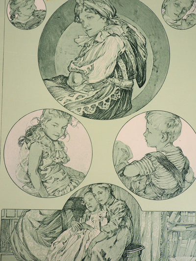 Alphonse MUCHA : Fratrie, Lithographie originale