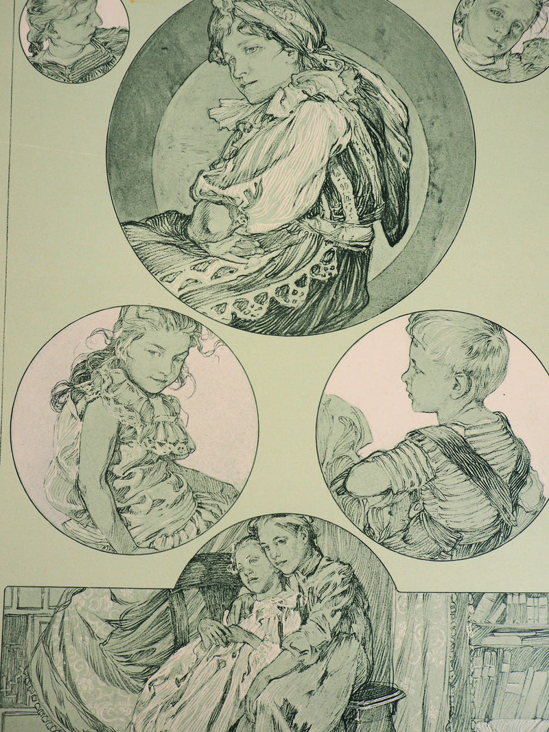 Alphonse MUCHA : Fratrie, Lithographie originale