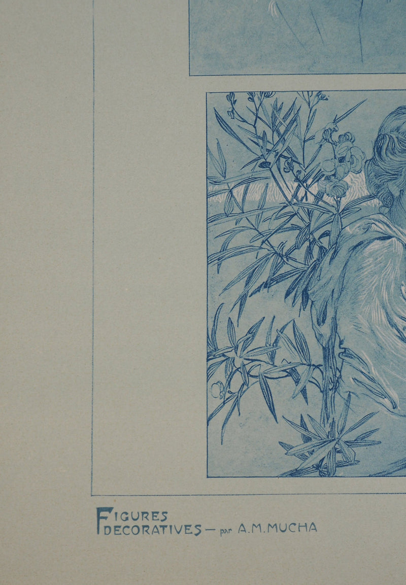 Alphonse MUCHA : Les muses silencieuses, Lithographie originale