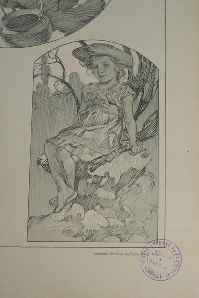 Alphonse MUCHA : Innocence enfantine, Lithographie originale