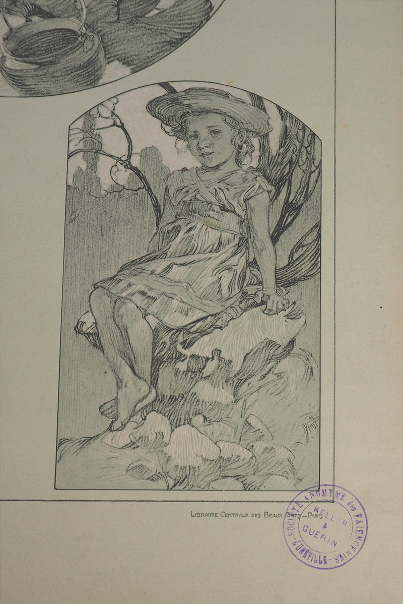 Alphonse MUCHA : Innocence enfantine, Lithographie originale