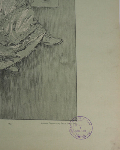 Alphonse MUCHA : Portrait à la couronne, Lithographie originale