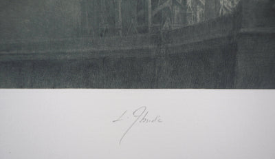 Jean Michel MATHIEUX-MARIE : Paris, L'abside de Notre Dame, Gravure originale signée