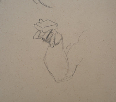 Léopold Franz KOWALSKI : Portrait de Louise coiffée d'un chignon haut, c, Dessin original (photo de détail 5) - Crédit photo : Galerie Art.Paris