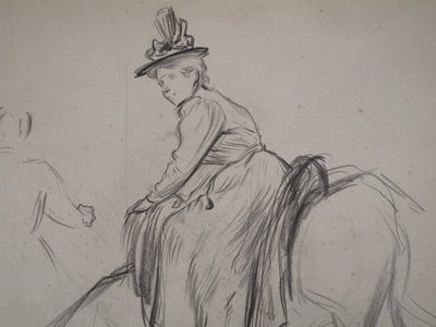 Léopold Franz KOWALSKI : Loren à dos de cheval, c, Dessin original (photo de détail 3) - Crédit photo : Galerie Art.Paris