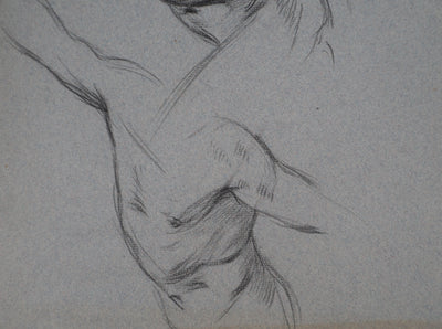 Léopold Franz KOWALSKI : Étude du buste masculin en mouvement, c, Dessin original (photo de détail 4) - Crédit photo : Galerie Art.Paris