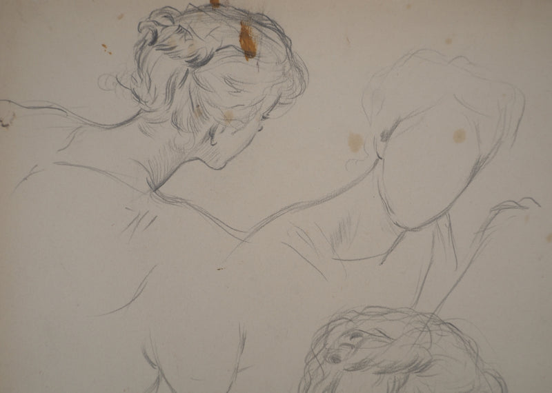 Léopold Franz KOWALSKI : Chignon et nuque dégagée, c, Dessin original (photo de détail 3) - Crédit photo : Galerie Art.Paris