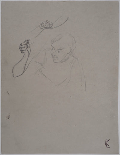 Léopold Franz KOWALSKI : Étude du mouvement de main, c, Dessin original (vue générale) - Crédit photo : Galerie Art.Paris