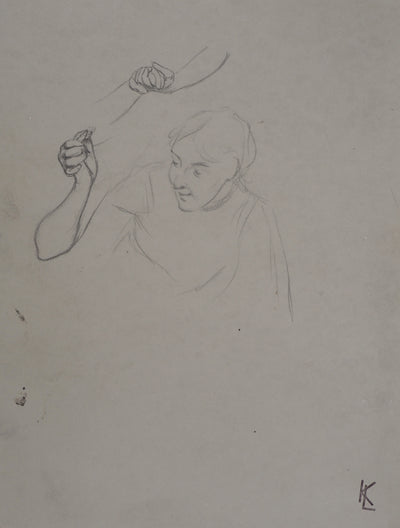 Léopold Franz KOWALSKI : Étude du mouvement de main, c, Dessin original (photo de détail 2) - Crédit photo : Galerie Art.Paris