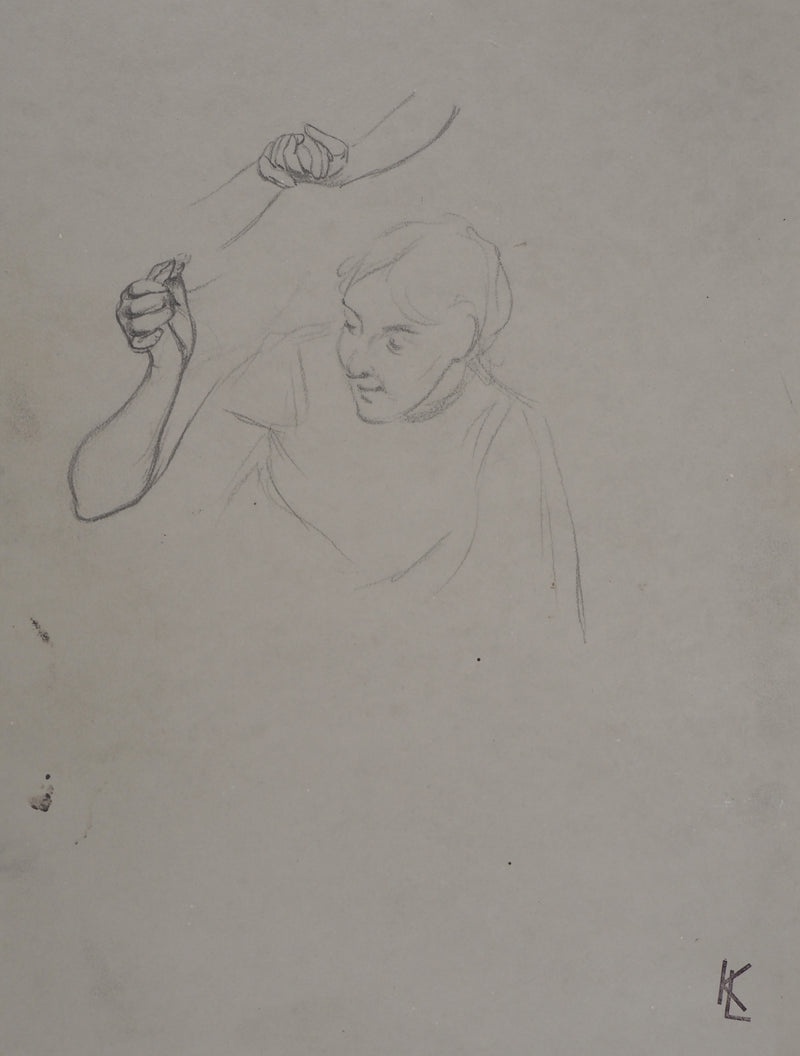 Léopold Franz KOWALSKI : Étude du mouvement de main, c, Dessin original (photo de détail 2) - Crédit photo : Galerie Art.Paris
