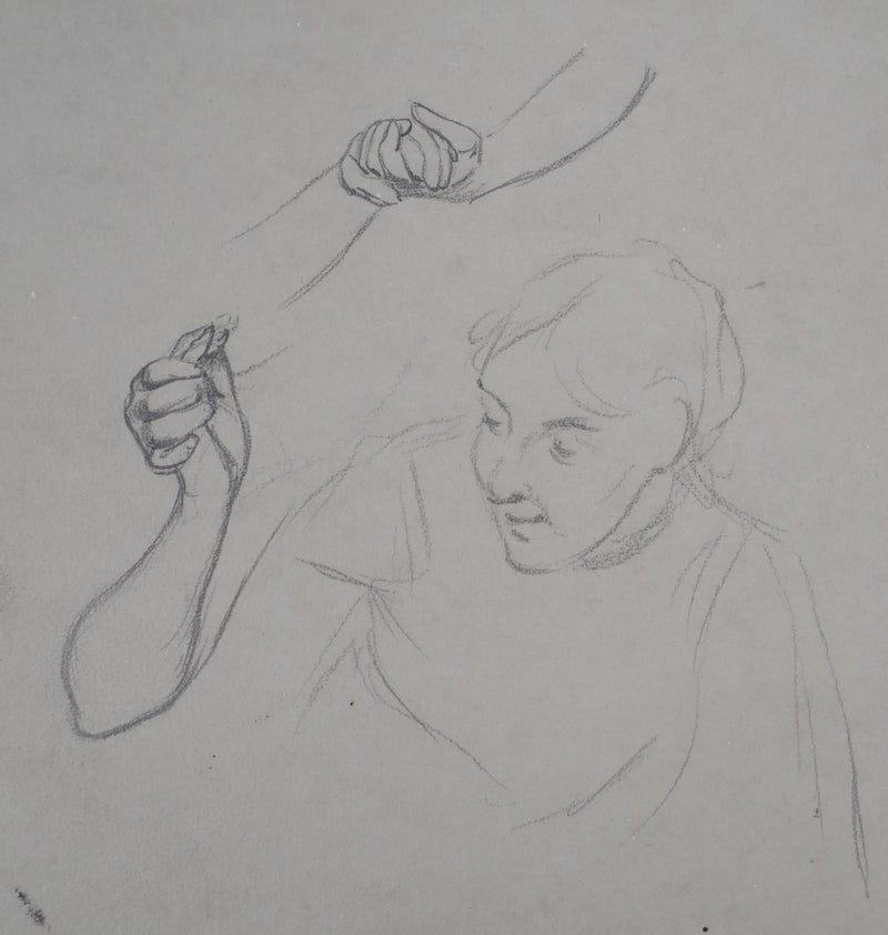 Léopold Franz KOWALSKI : Étude du mouvement de main, c, Dessin original (photo de détail 3) - Crédit photo : Galerie Art.Paris
