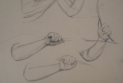 Léopold Franz KOWALSKI : Esquisse d'une fillette tenant un arc, c, Dessin original (photo de détail 5) - Crédit photo : Galerie Art.Paris
