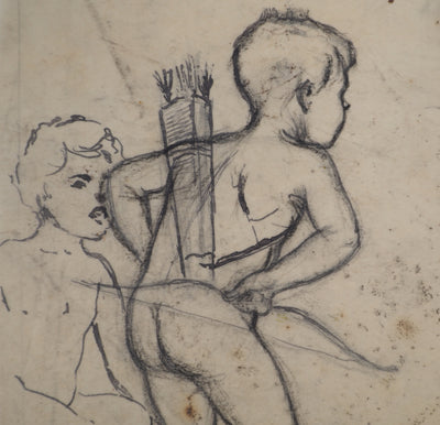 Léopold Franz KOWALSKI : Enfants au tir à l'arc, c, Dessin original (photo de détail 3) - Crédit photo : Galerie Art.Paris
