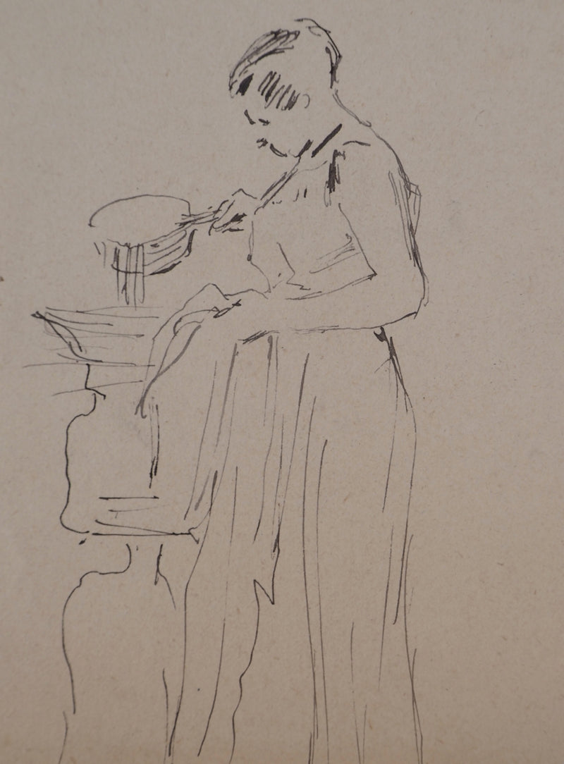 Léopold Franz KOWALSKI : Étude et variations de positions, femme, c, Dessin original (photo de détail 5) - Crédit photo : Galerie Art.Paris