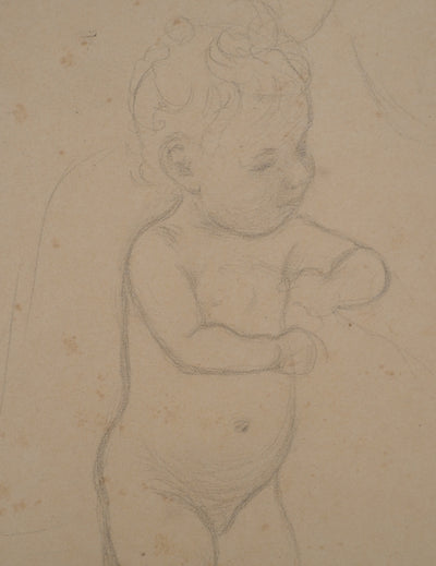 Léopold Franz KOWALSKI : L'enfant nu, c, Dessin original (photo de détail 3) - Crédit photo : Galerie Art.Paris