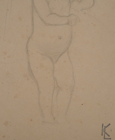 Léopold Franz KOWALSKI : L'enfant nu, c, Dessin original (photo de détail 4) - Crédit photo : Galerie Art.Paris