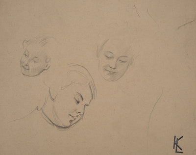 Léopold Franz KOWALSKI : Déclinaison de visages, c, Dessin original (photo de détail 2) - Crédit photo : Galerie Art.Paris