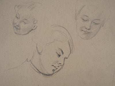 Léopold Franz KOWALSKI : Déclinaison de visages, c, Dessin original (photo de détail 3) - Crédit photo : Galerie Art.Paris