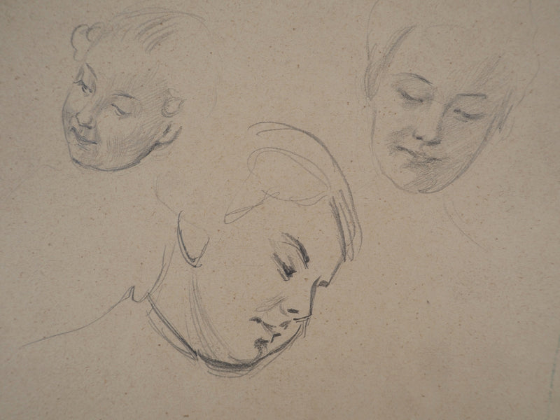 Léopold Franz KOWALSKI : Déclinaison de visages, c, Dessin original (photo de détail 3) - Crédit photo : Galerie Art.Paris