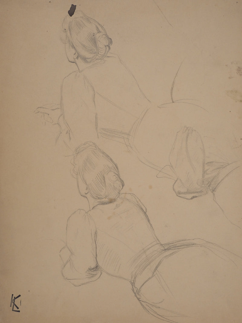 Léopold Franz KOWALSKI : Le prélassement, c, Dessin original (photo de détail 2) - Crédit photo : Galerie Art.Paris