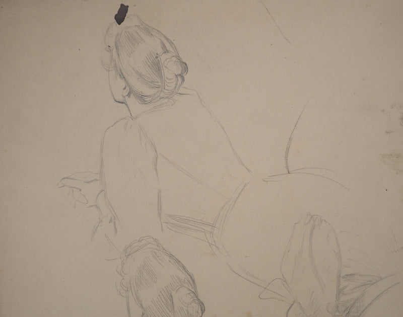 Léopold Franz KOWALSKI : Le prélassement, c, Dessin original (photo de détail 3) - Crédit photo : Galerie Art.Paris