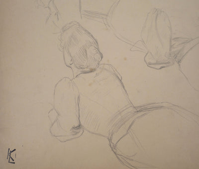 Léopold Franz KOWALSKI : Le prélassement, c, Dessin original (photo de détail 4) - Crédit photo : Galerie Art.Paris