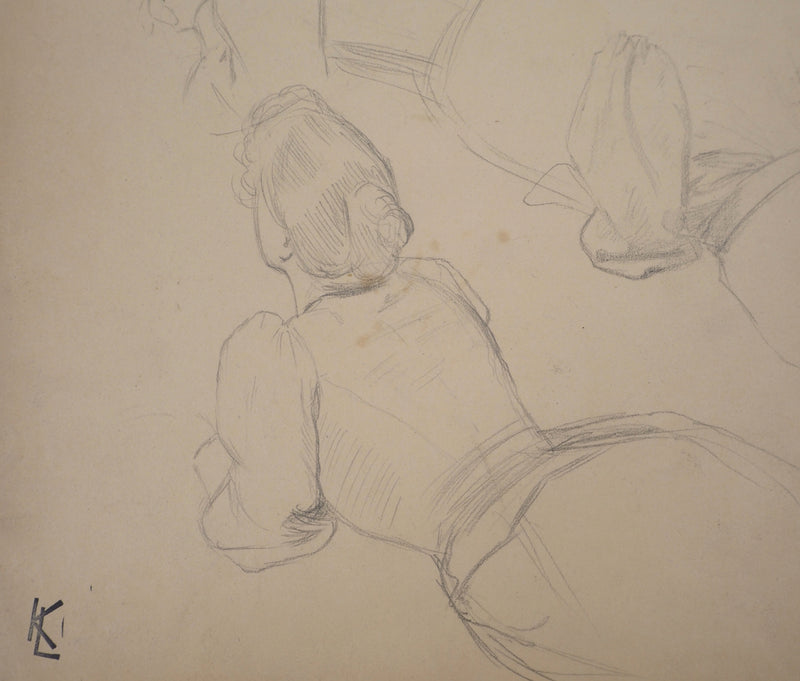 Léopold Franz KOWALSKI : Le prélassement, c, Dessin original (photo de détail 4) - Crédit photo : Galerie Art.Paris
