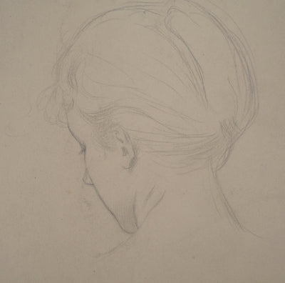Léopold Franz KOWALSKI : Étude du chignon vu de dos, c, Dessin original (photo de détail 3) - Crédit photo : Galerie Art.Paris