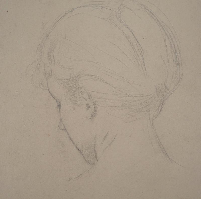 Léopold Franz KOWALSKI : Étude du chignon vu de dos, c, Dessin original (photo de détail 3) - Crédit photo : Galerie Art.Paris
