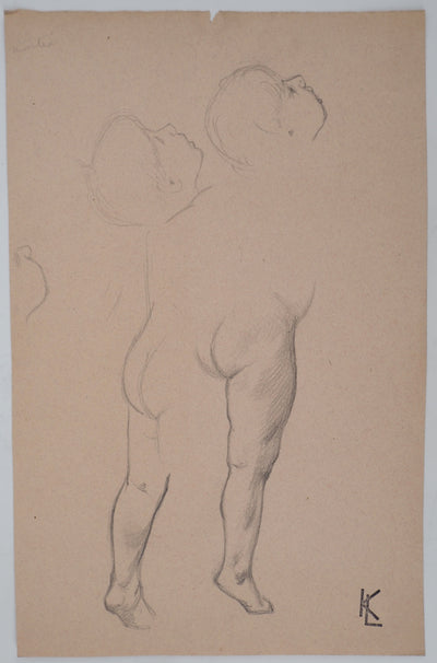 Léopold Franz KOWALSKI : L'enfant sur la pointe des pieds 2, c, Dessin original (vue générale) - Crédit photo : Galerie Art.Paris