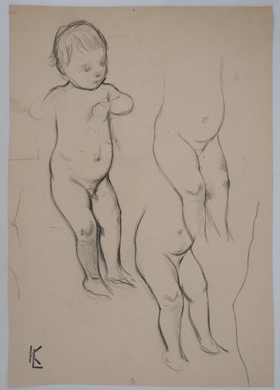 Léopold Franz KOWALSKI : L'enfant qui marche, c, Dessin original (vue générale) - Crédit photo : Galerie Art.Paris