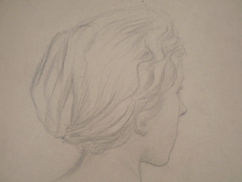 Léopold Franz KOWALSKI : Étude du profil féminin de dos, c, Dessin original (photo de détail 3) - Crédit photo : Galerie Art.Paris