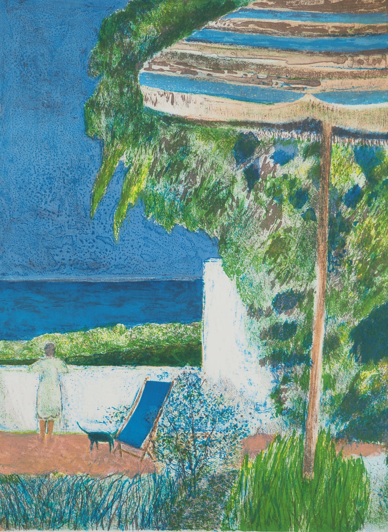 Guy BARDONE : Terrasse en bord de mer, Lithographie originale (photo de détail 3) - Crédit photo : Galerie Art.Paris