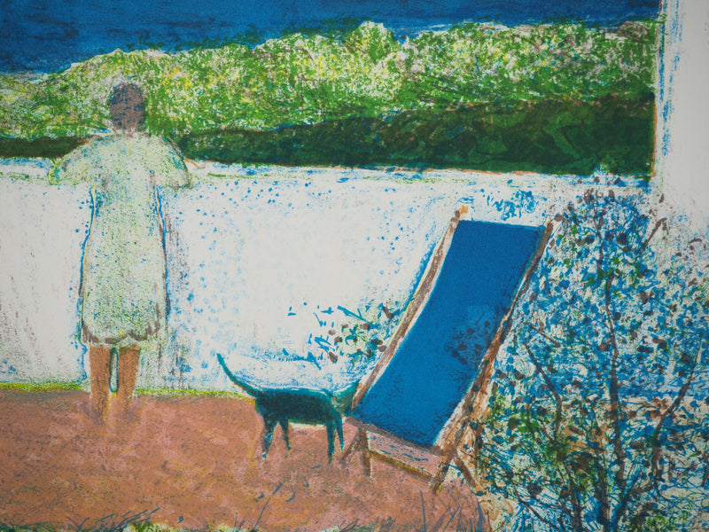 Guy BARDONE : Terrasse en bord de mer, Lithographie originale (photo de détail 4) - Crédit photo : Galerie Art.Paris
