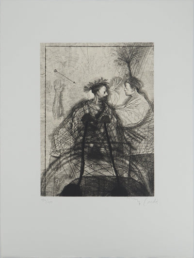 Miguel CONDÉ : La flèche d'amour, Gravure originale (vue générale) - Crédit photo : Galerie Art.Paris