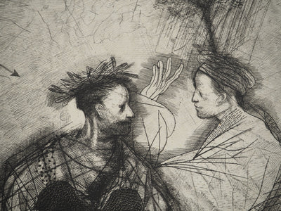 Miguel CONDÉ : La flèche d'amour, Gravure originale (photo de détail 4) - Crédit photo : Galerie Art.Paris
