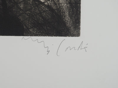 Miguel CONDÉ : La flèche d'amour, Gravure originale (photo de détail 2) - Crédit photo : Galerie Art.Paris