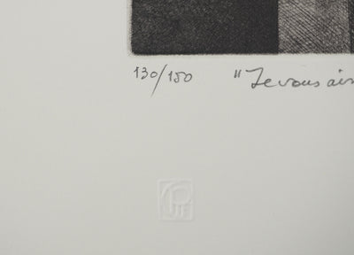 Enrique MARIN MUNOZ : Je vous aime Madame, Gravure originale (photo de détail 6) - Crédit photo : Galerie Art.Paris