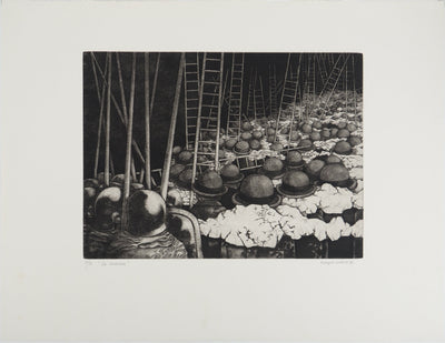Enrique MARIN MUNOZ : La menace, Gravure originale (vue générale) - Crédit photo : Galerie Art.Paris