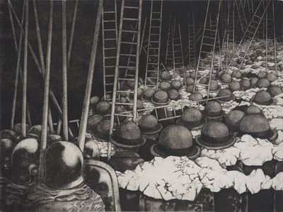 Enrique MARIN MUNOZ : La menace, Gravure originale (photo de détail 3) - Crédit photo : Galerie Art.Paris