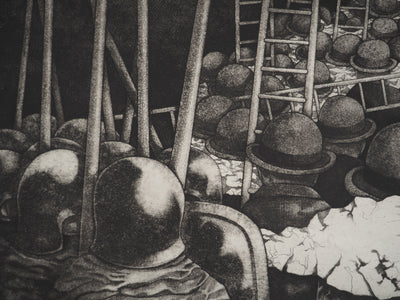 Enrique MARIN MUNOZ : La menace, Gravure originale (photo de détail 4) - Crédit photo : Galerie Art.Paris