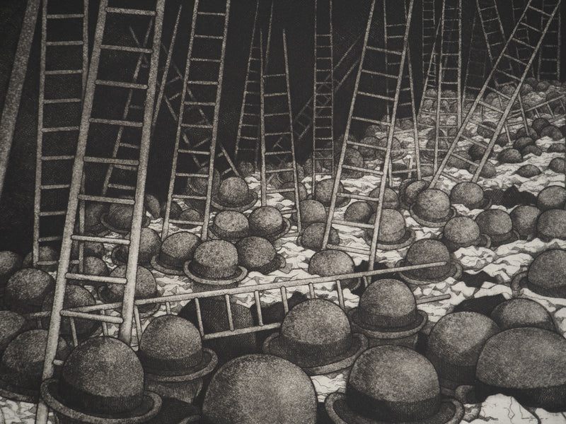 Enrique MARIN MUNOZ : La menace, Gravure originale (photo de détail 5) - Crédit photo : Galerie Art.Paris