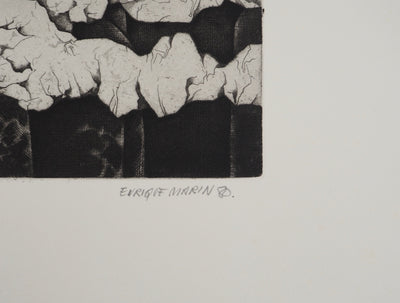 Enrique MARIN MUNOZ : La menace, Gravure originale (photo de détail 2) - Crédit photo : Galerie Art.Paris