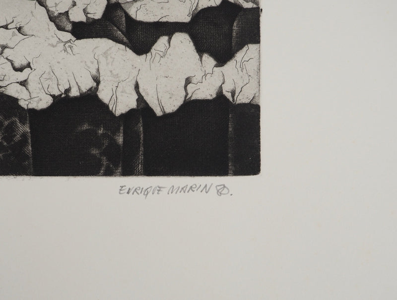 Enrique MARIN MUNOZ : La menace, Gravure originale (photo de détail 2) - Crédit photo : Galerie Art.Paris