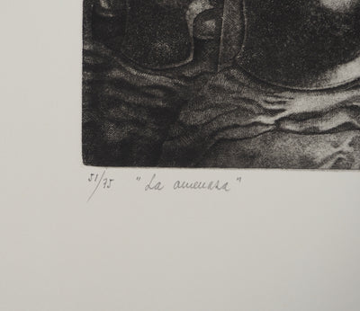 Enrique MARIN MUNOZ : La menace, Gravure originale (photo de détail 6) - Crédit photo : Galerie Art.Paris