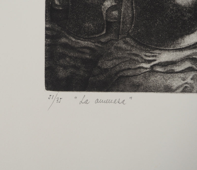 Enrique MARIN MUNOZ : La menace, Gravure originale (photo de détail 6) - Crédit photo : Galerie Art.Paris