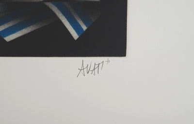 Mario AVATI : La table ovale, Gravure originale (photo de détail 2) - Crédit photo : Galerie Art.Paris