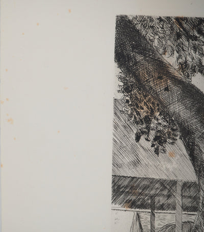 Eugène CORNEAU : La ferme, Gravure originale (photo de détail 7) - Crédit photo : Galerie Art.Paris