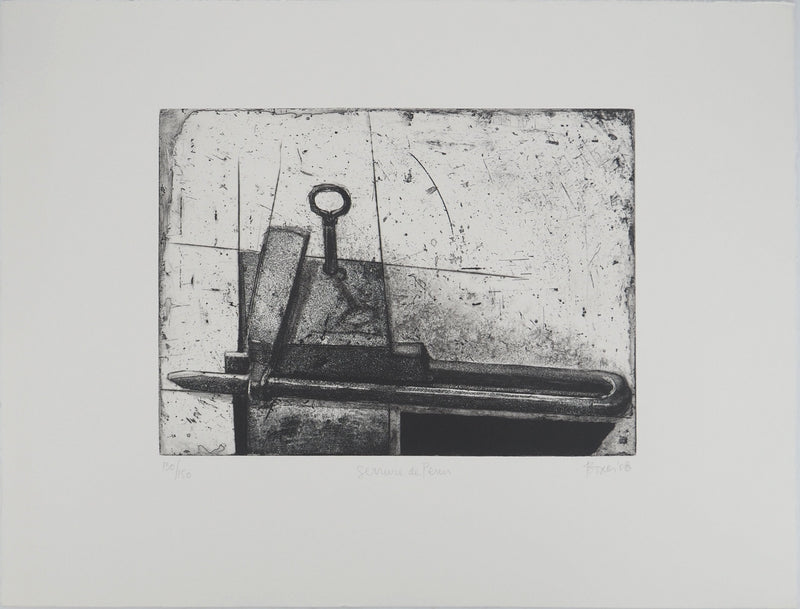 Devorah BOXER : Serrure du Perou, Gravure originale (vue générale) - Crédit photo : Galerie Art.Paris